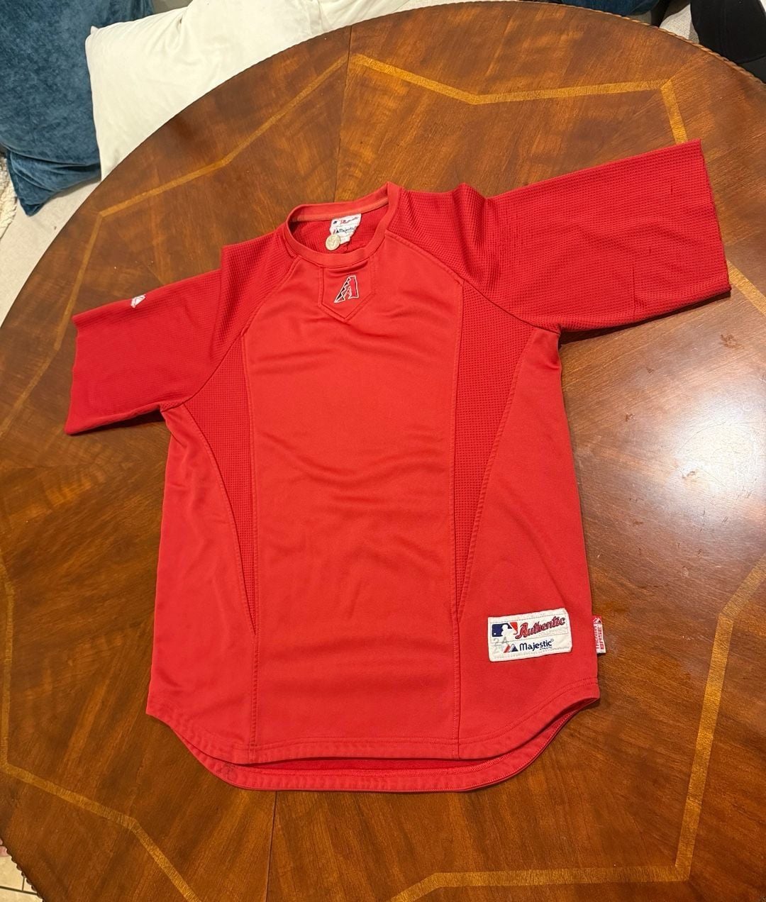 Majestic MLB Arizona Diamondbacks Therma Base Jersey Red Short Sleeve Size XL 5