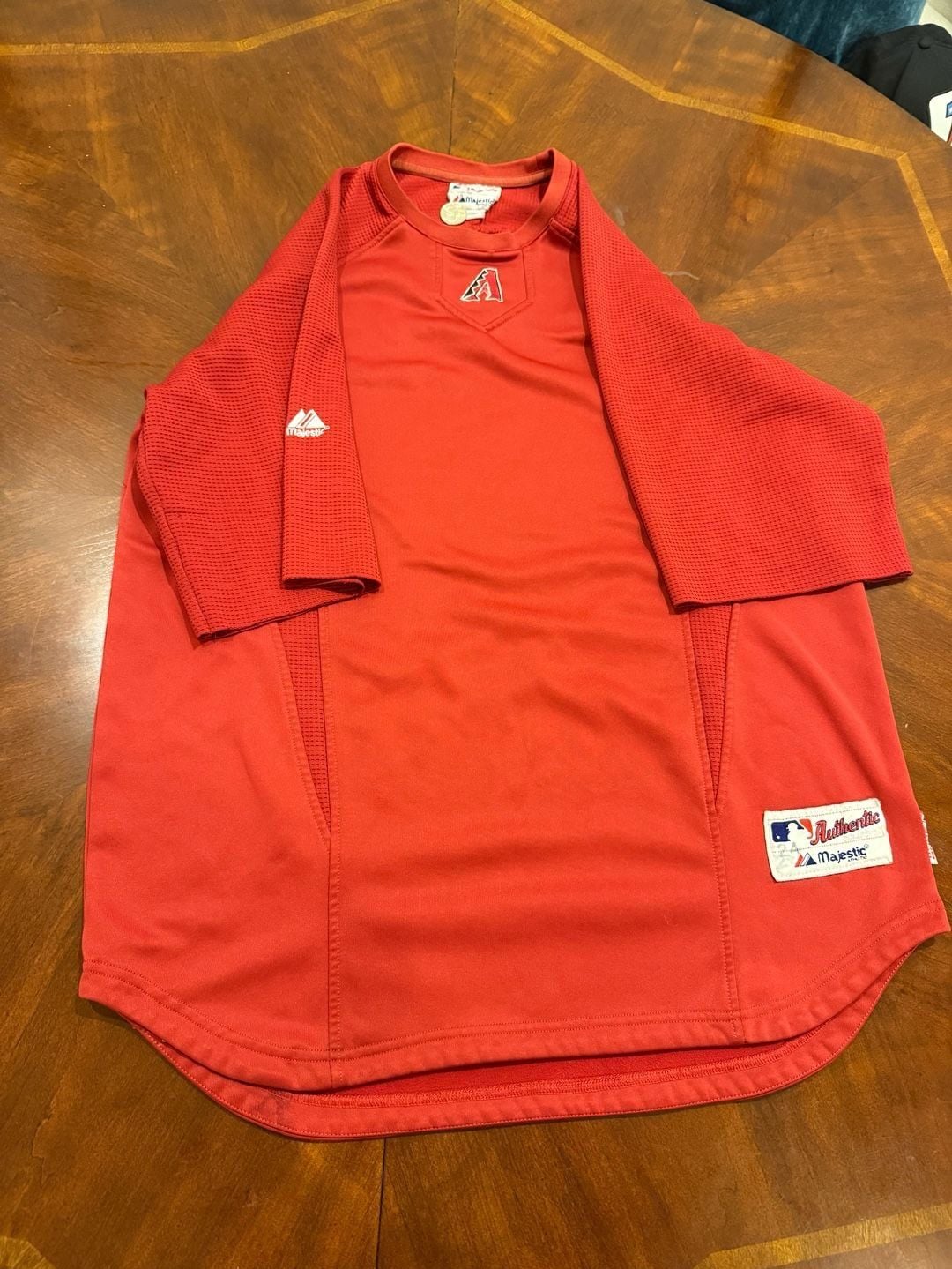 Majestic MLB Arizona Diamondbacks Therma Base Jersey Red Short Sleeve Size XL 6