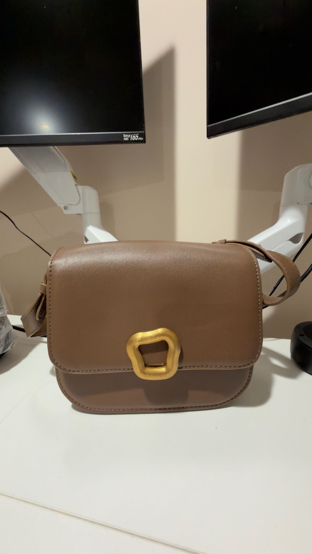Songmont Leather Crossbody Bag Brown 11