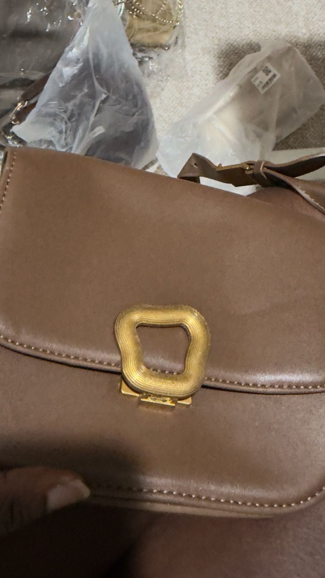 Songmont Leather Crossbody Bag Brown 16
