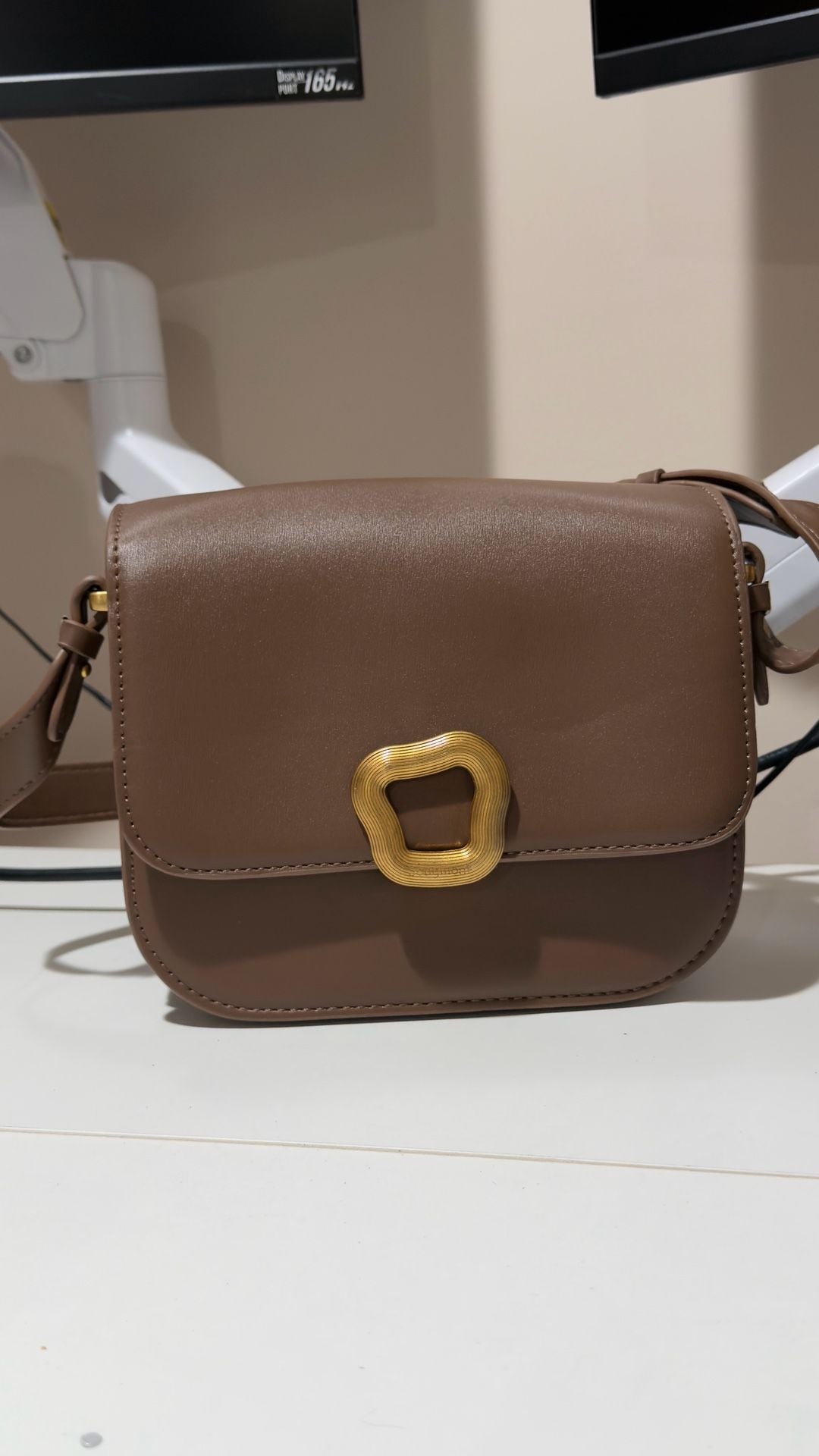 Songmont Leather Crossbody Bag Brown 17