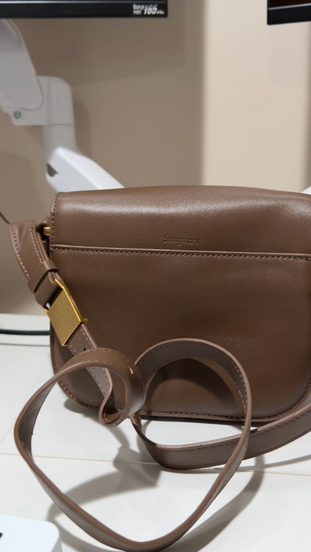 Songmont Leather Crossbody Bag Brown 18
