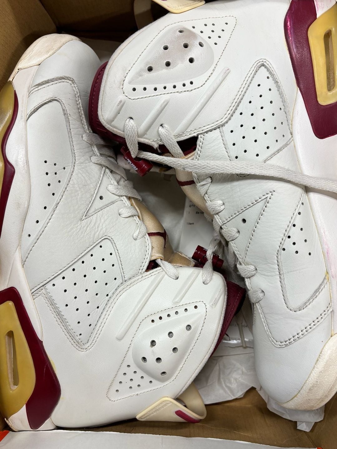 Jordan 6 Retro Maroon White Maroon High Top 2015 384664-116 11M 9