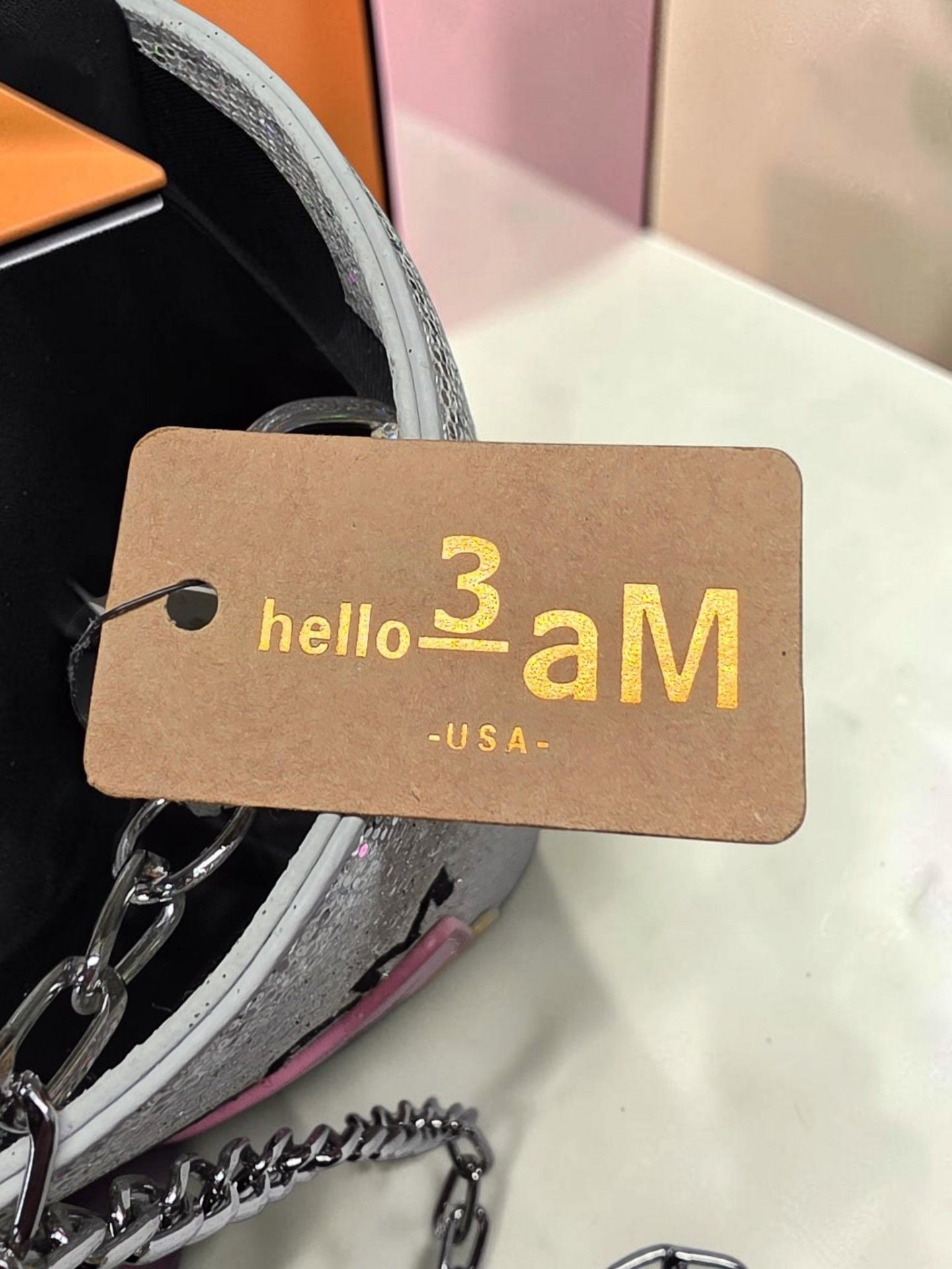 Hello 3Am Ice Cream Cup Crossbody Bag Silver Glitter 2008 6