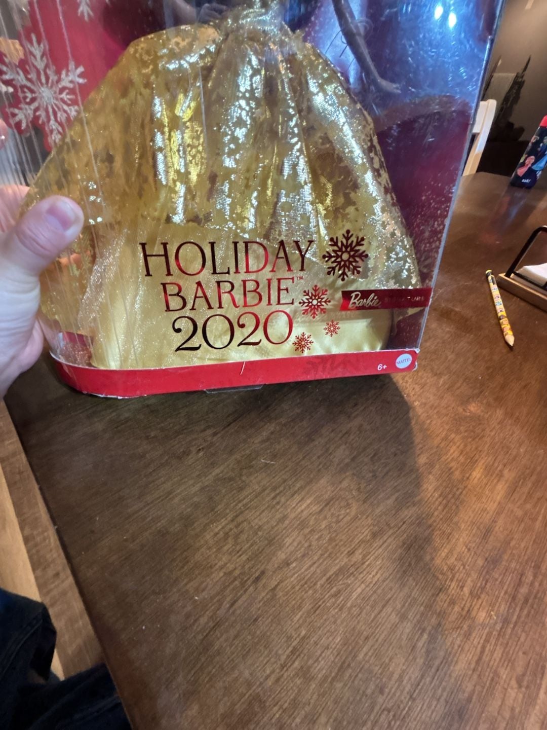 Mattel Holiday Barbie 2020 Doll in Gold Gown 5