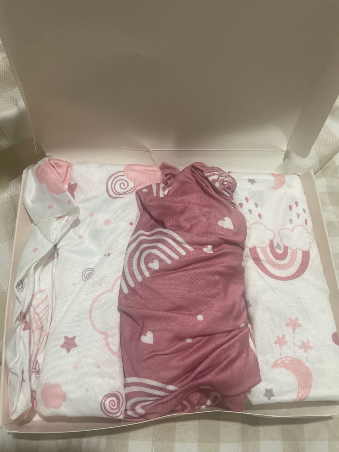 Fiemöl Baby Bassinet Sheets Pink Rainbow 1
