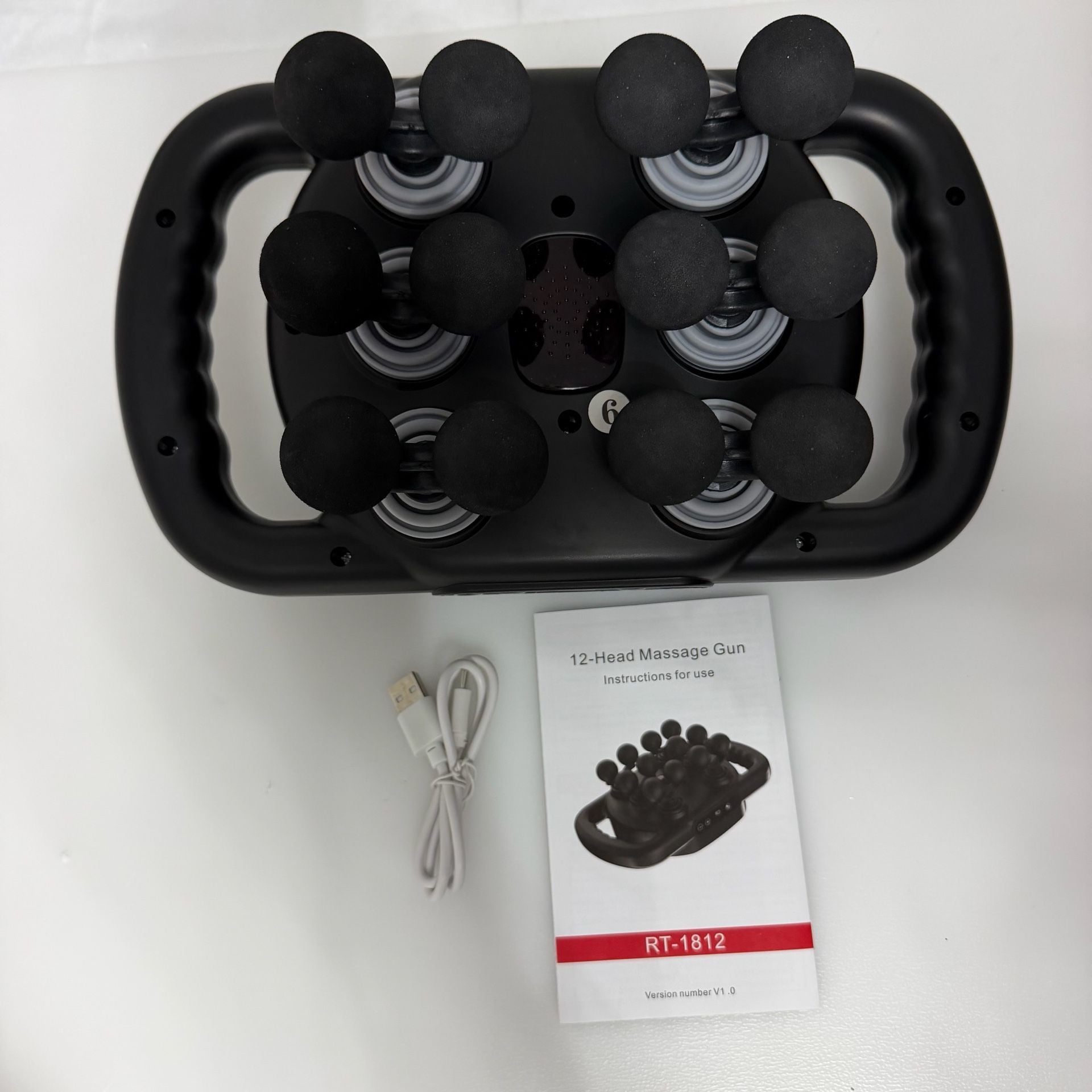 12-Head Massage Gun Deep Tissue, Electric Massager Tool with 9 Levels & 9 Modes, 18