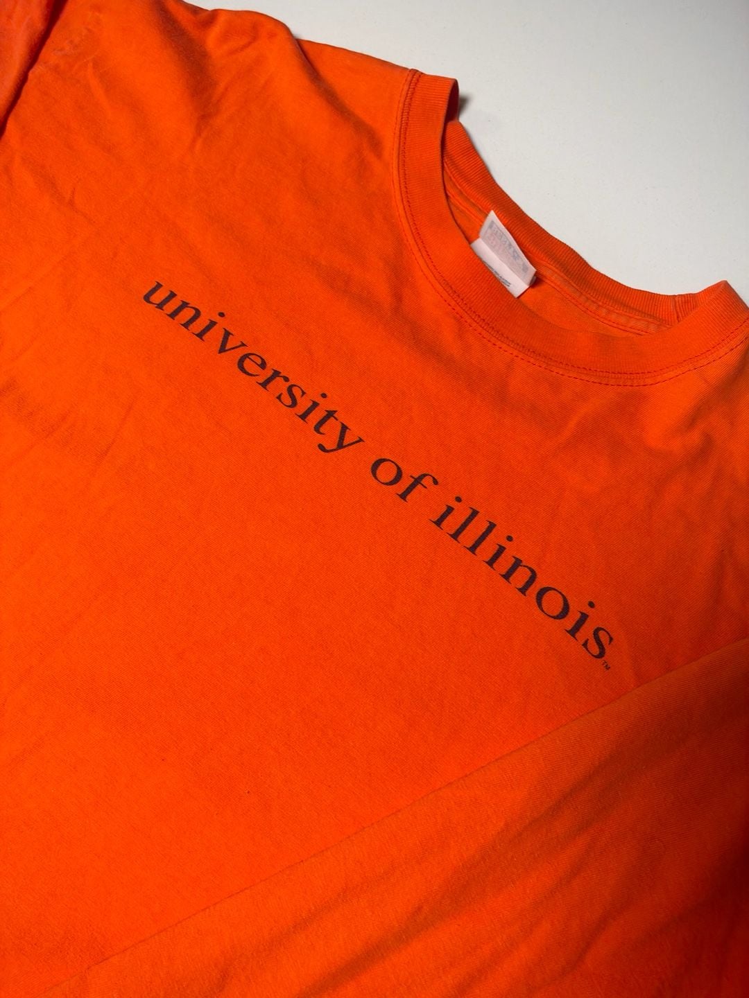 Hanes University of Illinois Long Sleeve T-Shirt Size XL Orange Cotton 2