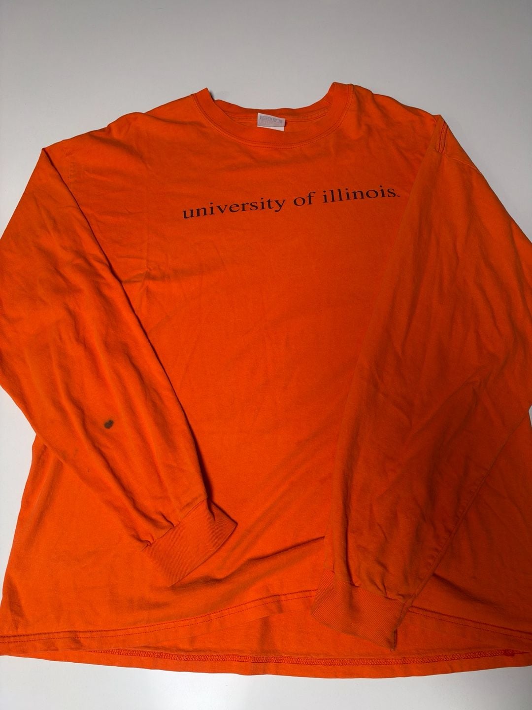Hanes University of Illinois Long Sleeve T-Shirt Size XL Orange Cotton 3
