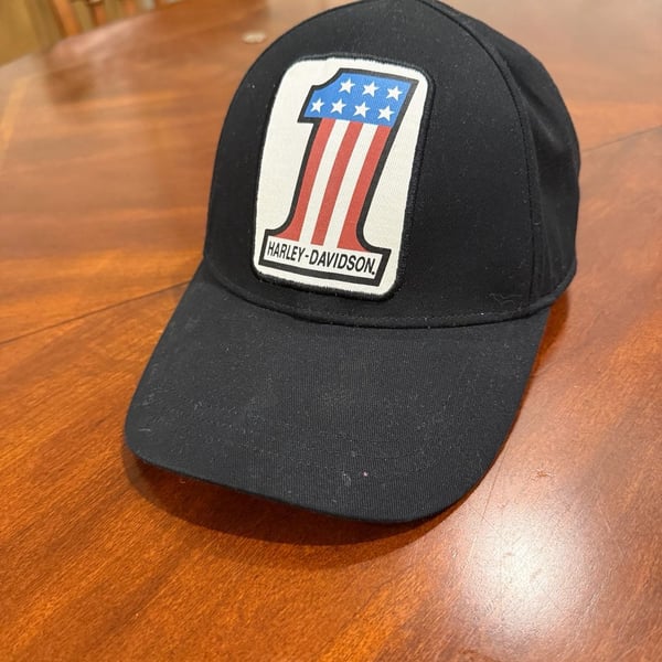 Harley-Davidson Number 1 Logo Baseball Cap One Size Black US Flag Patch Hat