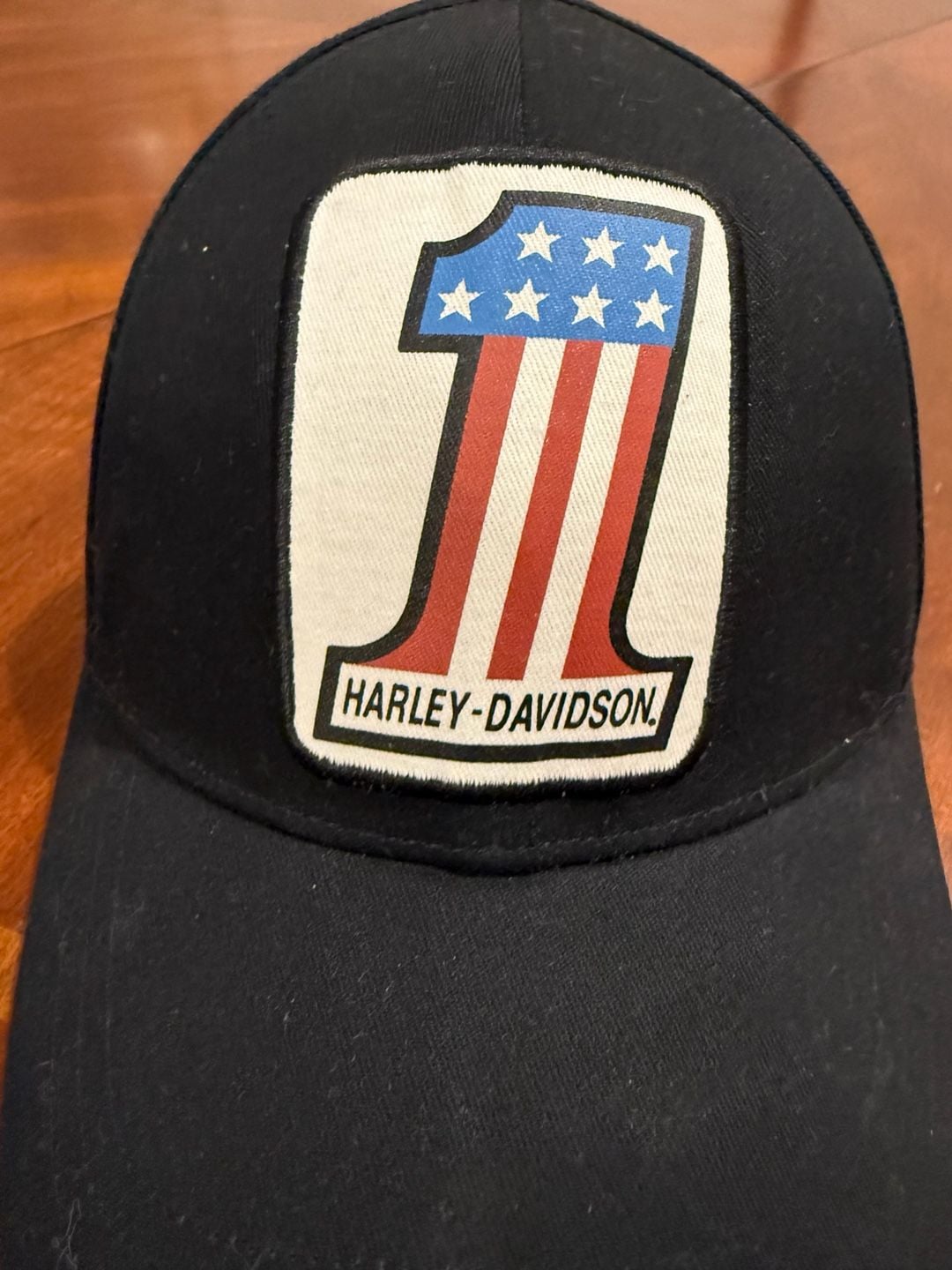 Harley-Davidson Number 1 Logo Baseball Cap One Size Black US Flag Patch Hat 4
