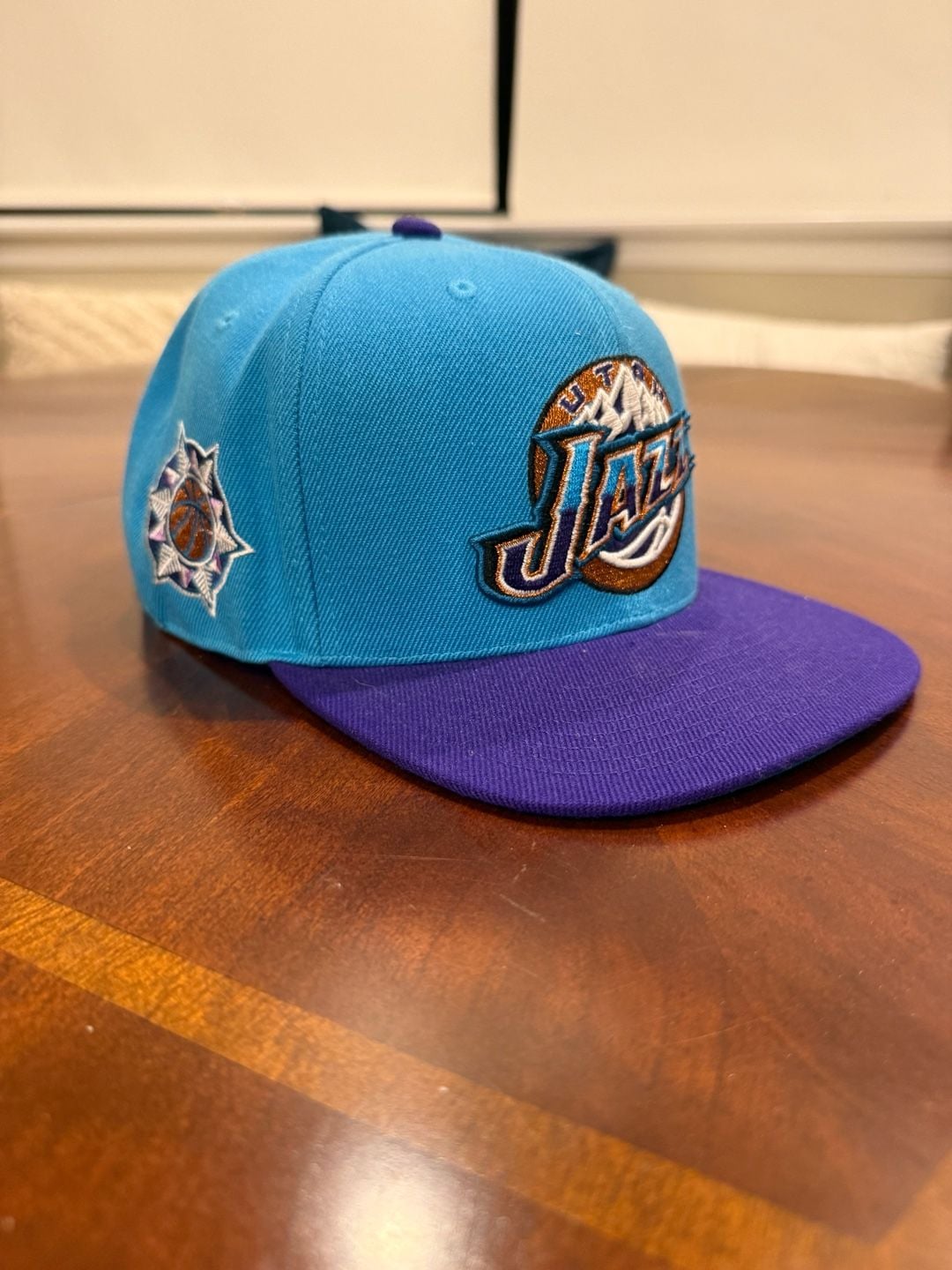 Mitchell & Ness Utah Jazz Hardwood Classics Fitted Hat Size 7 3/4 2
