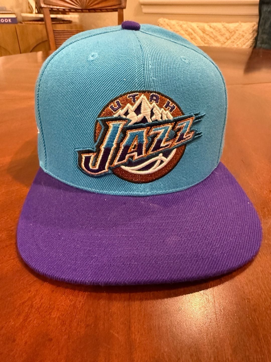 Mitchell & Ness Utah Jazz Hardwood Classics Fitted Hat Size 7 3/4 3
