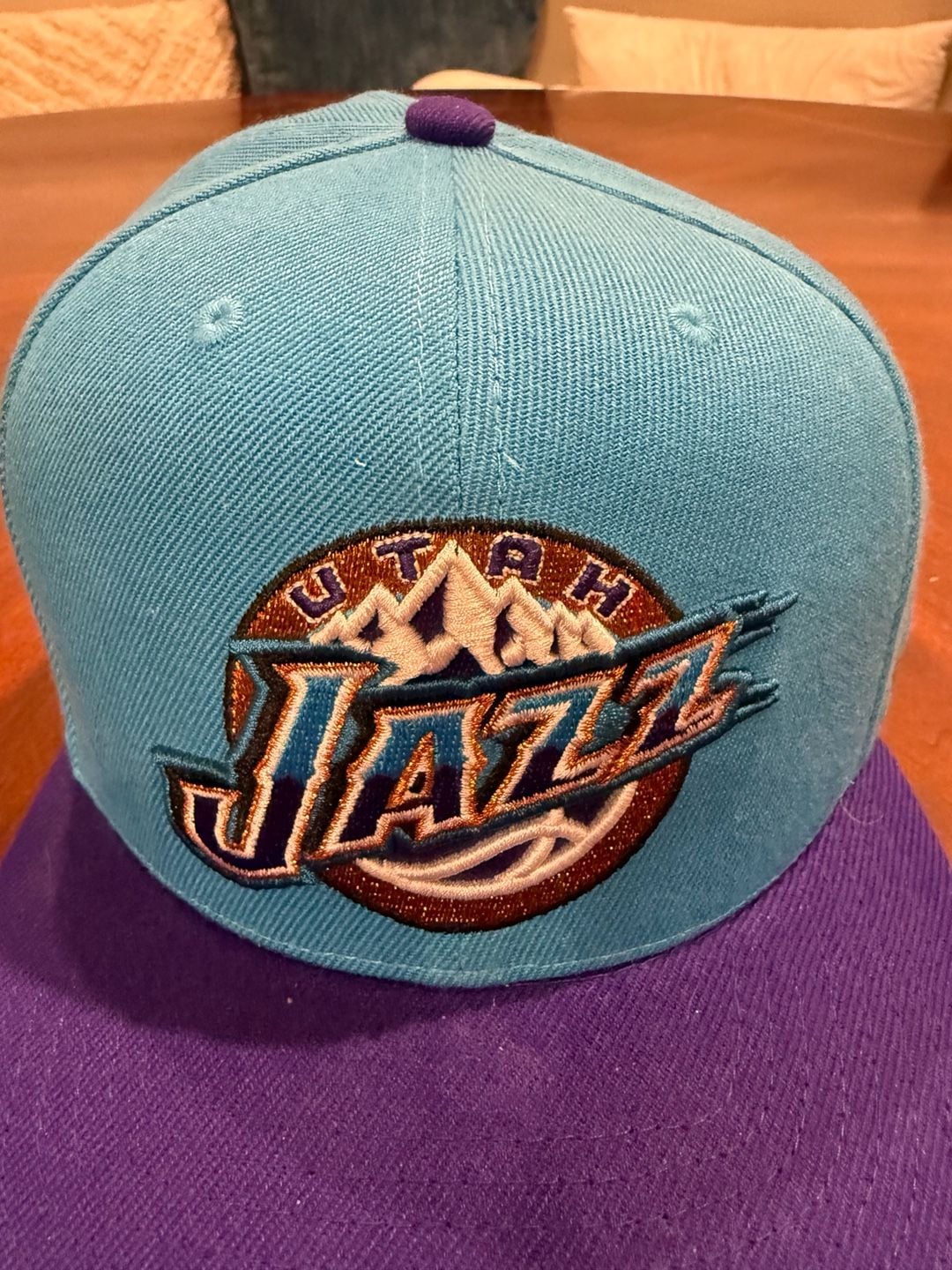 Mitchell & Ness Utah Jazz Hardwood Classics Fitted Hat Size 7 3/4 6