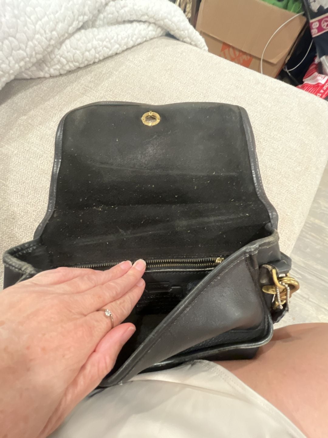 Coach Vintage Black Leather Convertible Crossbody Bag 9