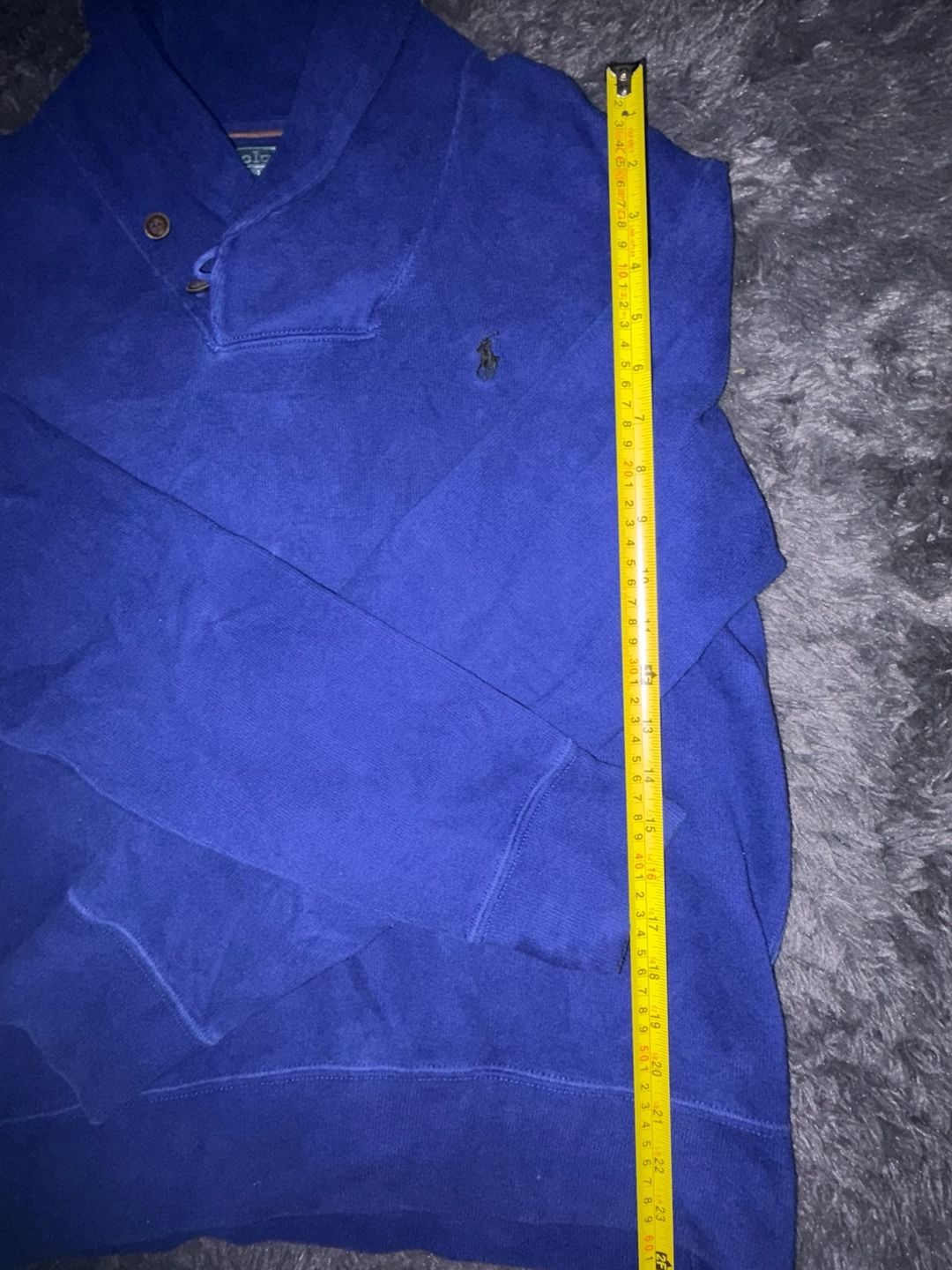 Polo Ralph Lauren Shawl Neck Sweatshirt Size M Blue Cotton 8