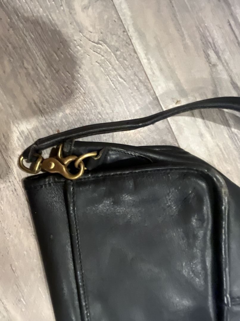 Coach Vintage Black Leather Convertible Crossbody Bag 5