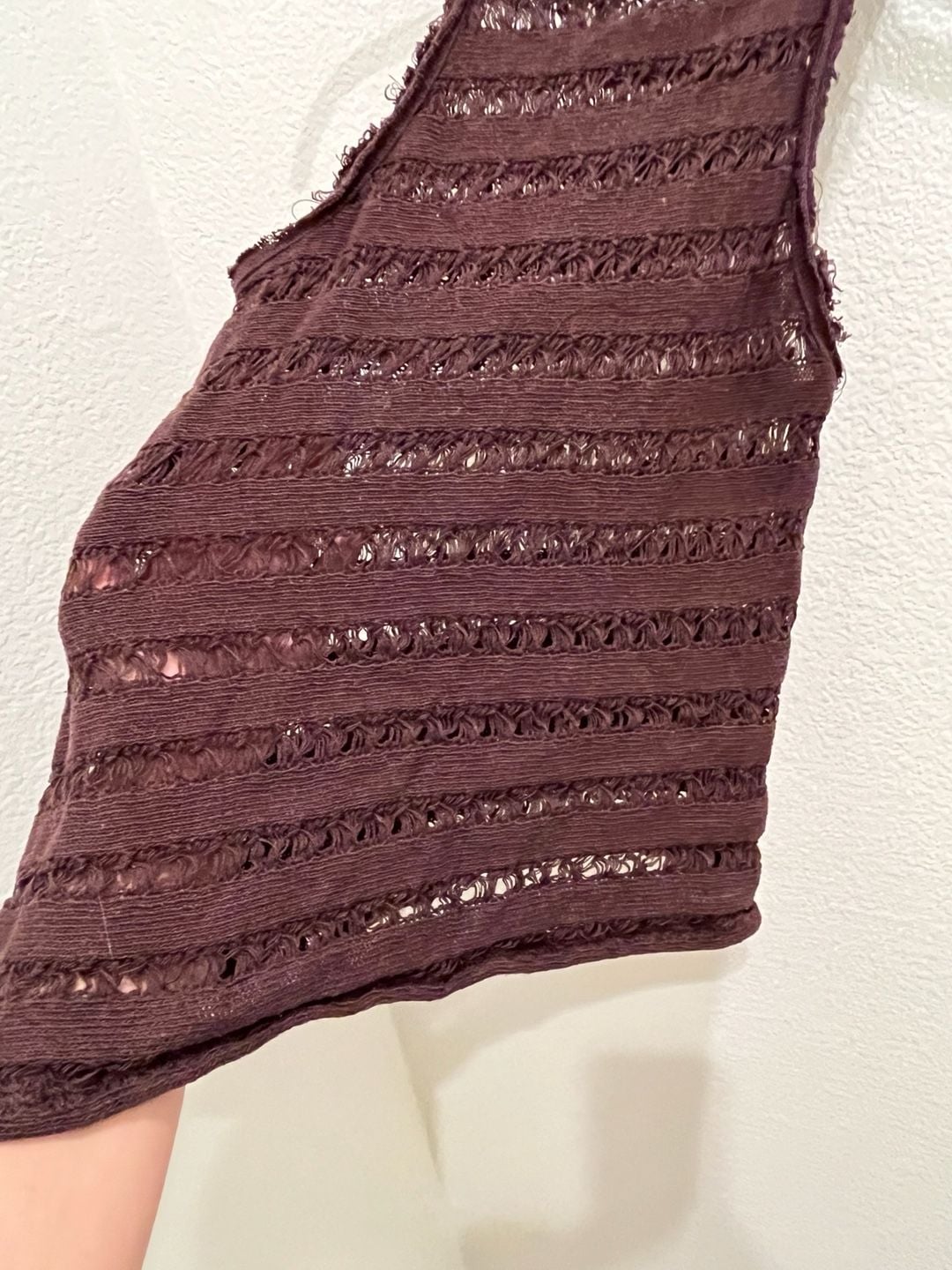 Pull&Bear Knit Tank Top Size XS Brown Distressed Asymmetric Sleeveless 4