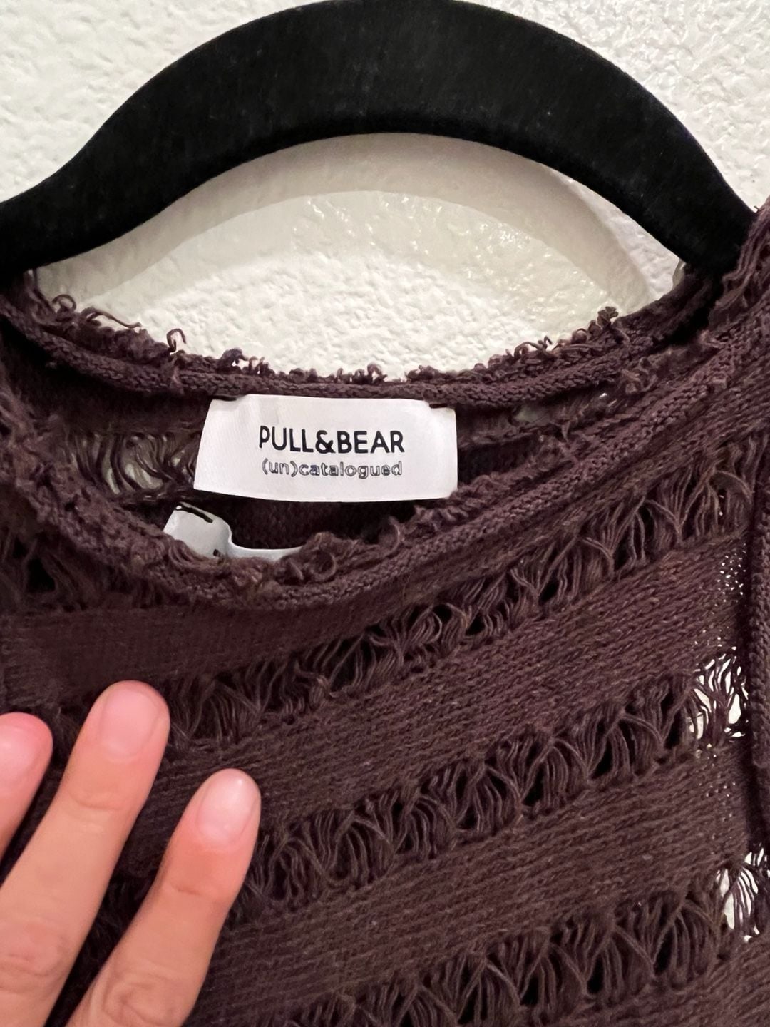 Pull&Bear Knit Tank Top Size XS Brown Distressed Asymmetric Sleeveless 5