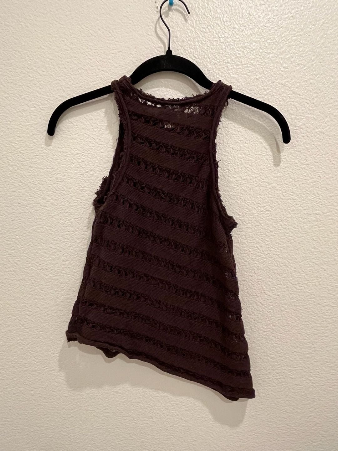 Pull&Bear Knit Tank Top Size XS Brown Distressed Asymmetric Sleeveless 7