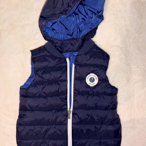 Jacadi L'Esprit Sport Reversible Puffer Vest Blue