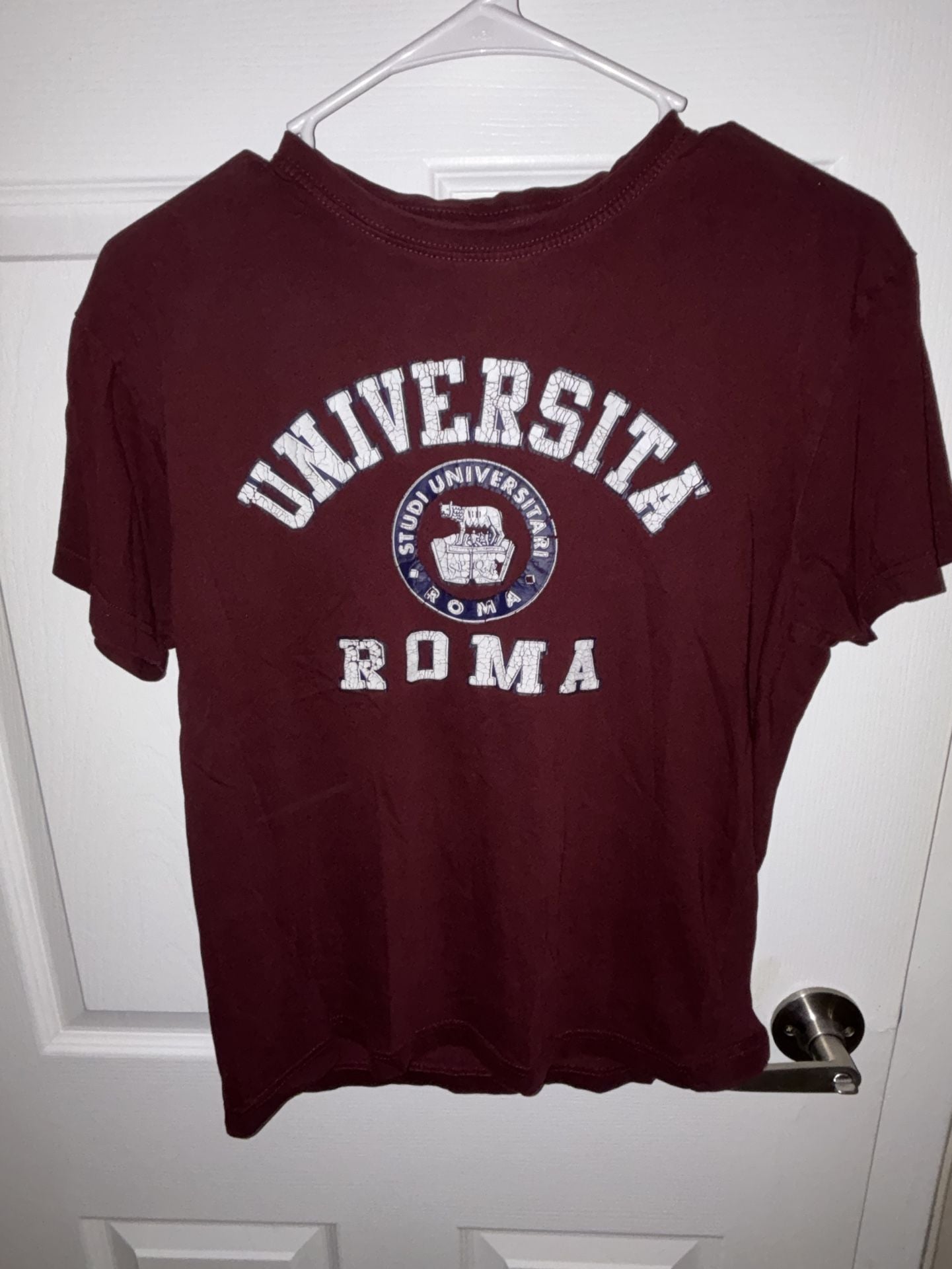 Universita Di Roma T-Shirt Size S Burgundy 2