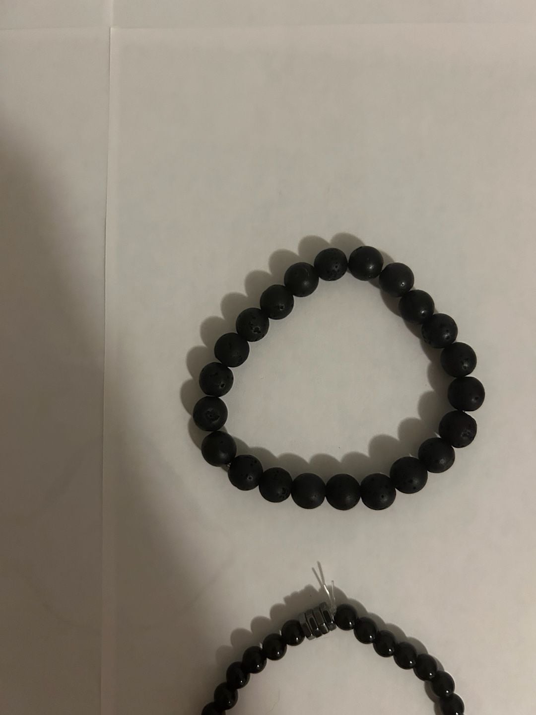 Black Beaded Stretch Bracelet Set of 4 2