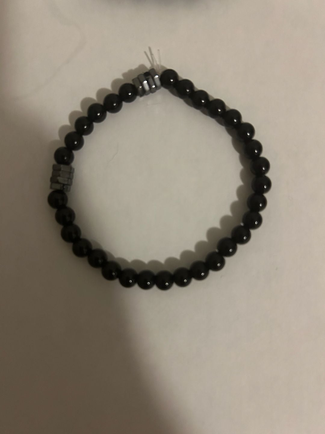 Black Beaded Stretch Bracelet Set of 4 4