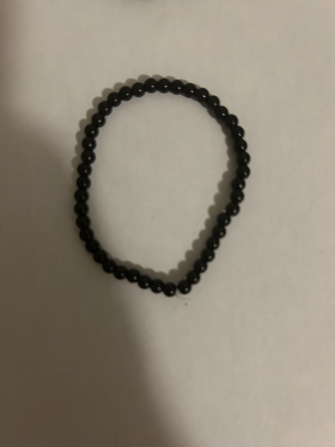 Black Beaded Stretch Bracelet Set of 4 5