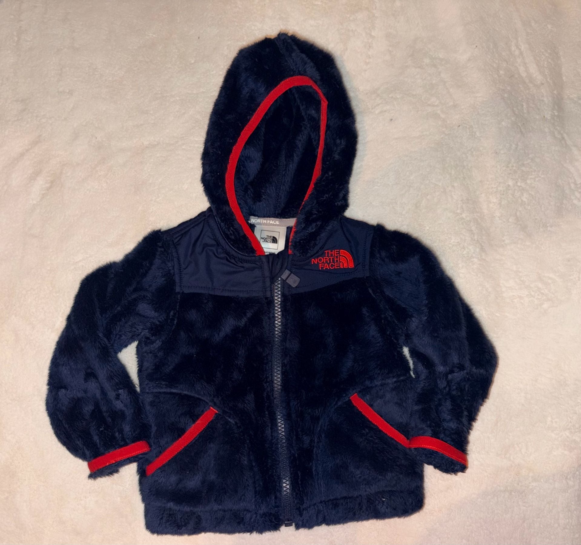 The North Face Oso Fleece Hoodie Size 6-12M Navy Red 2