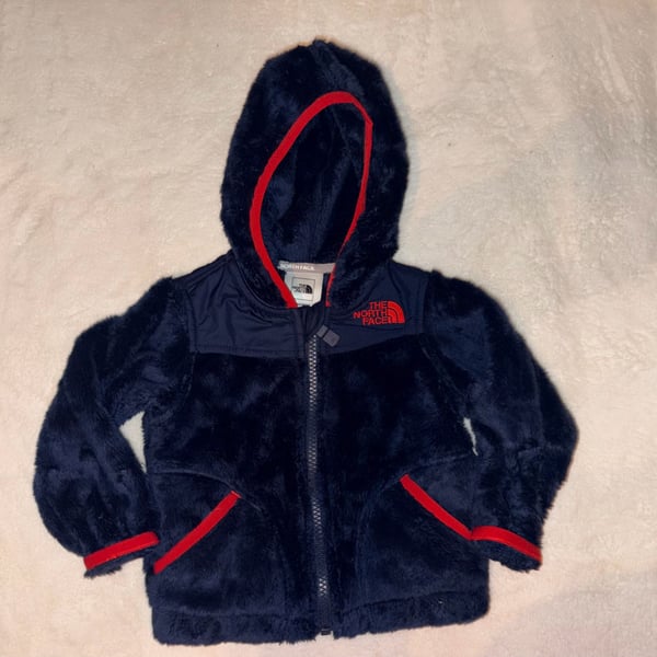 The North Face Oso Fleece Hoodie Size 6-12M Navy Red