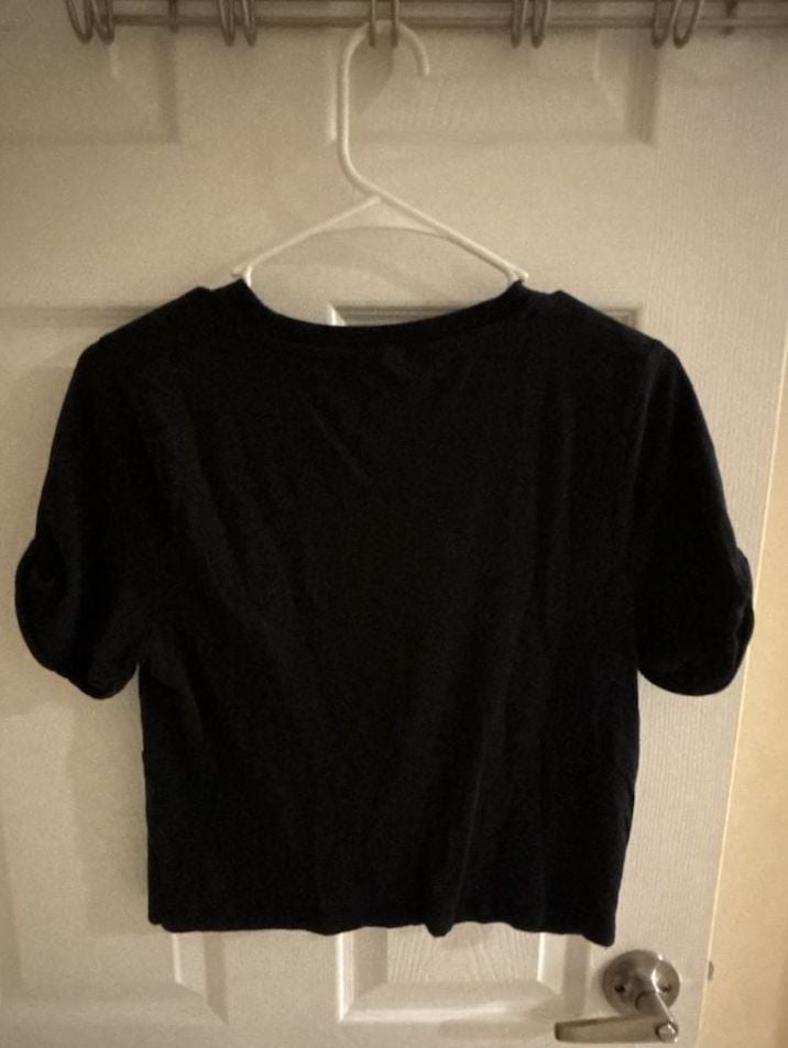 Fabletics Twist Front Crop Top Size M Black 7