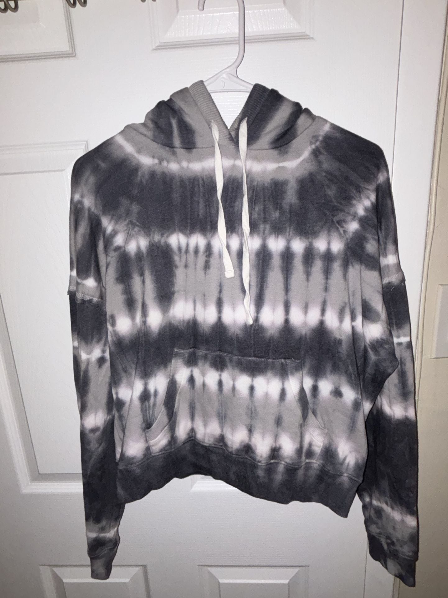 Lucky Brand Hoodie Size M Gray Tie Dye Pullover 2