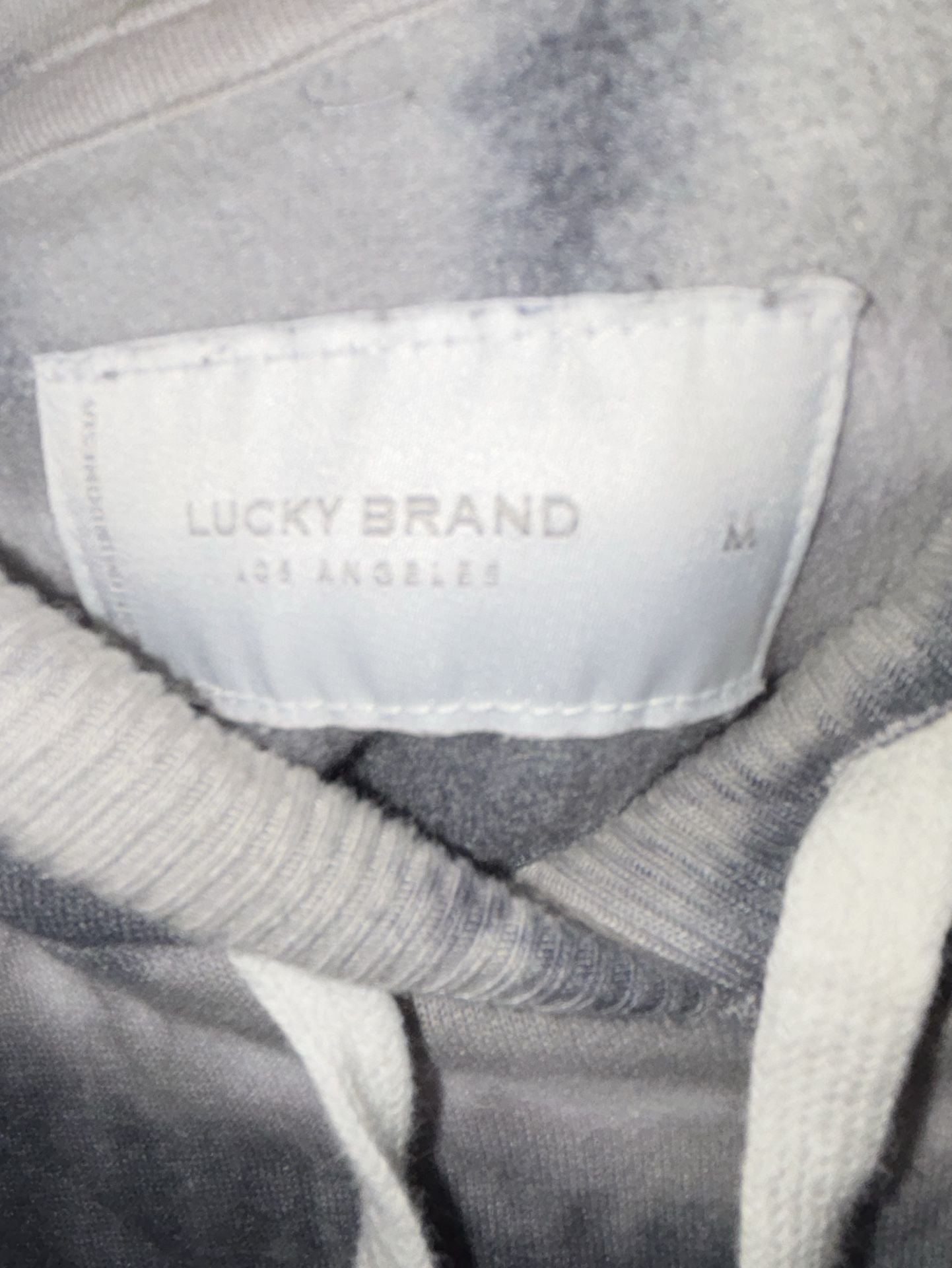 Lucky Brand Hoodie Size M Gray Tie Dye Pullover 3