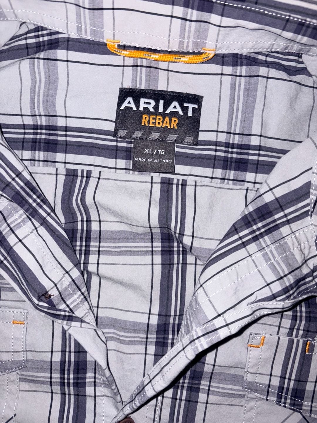 Ariat Rebar Plaid Short Sleeve Shirt Size XL 3