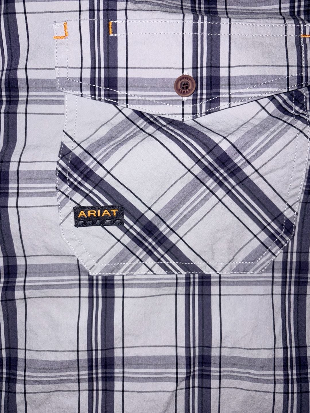 Ariat Rebar Plaid Short Sleeve Shirt Size XL 4