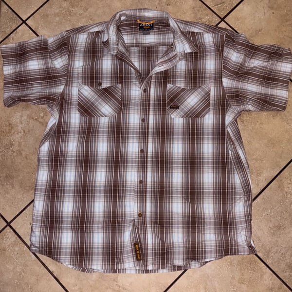 Ariat Rebar Plaid Short Sleeve Shirt Size XXL