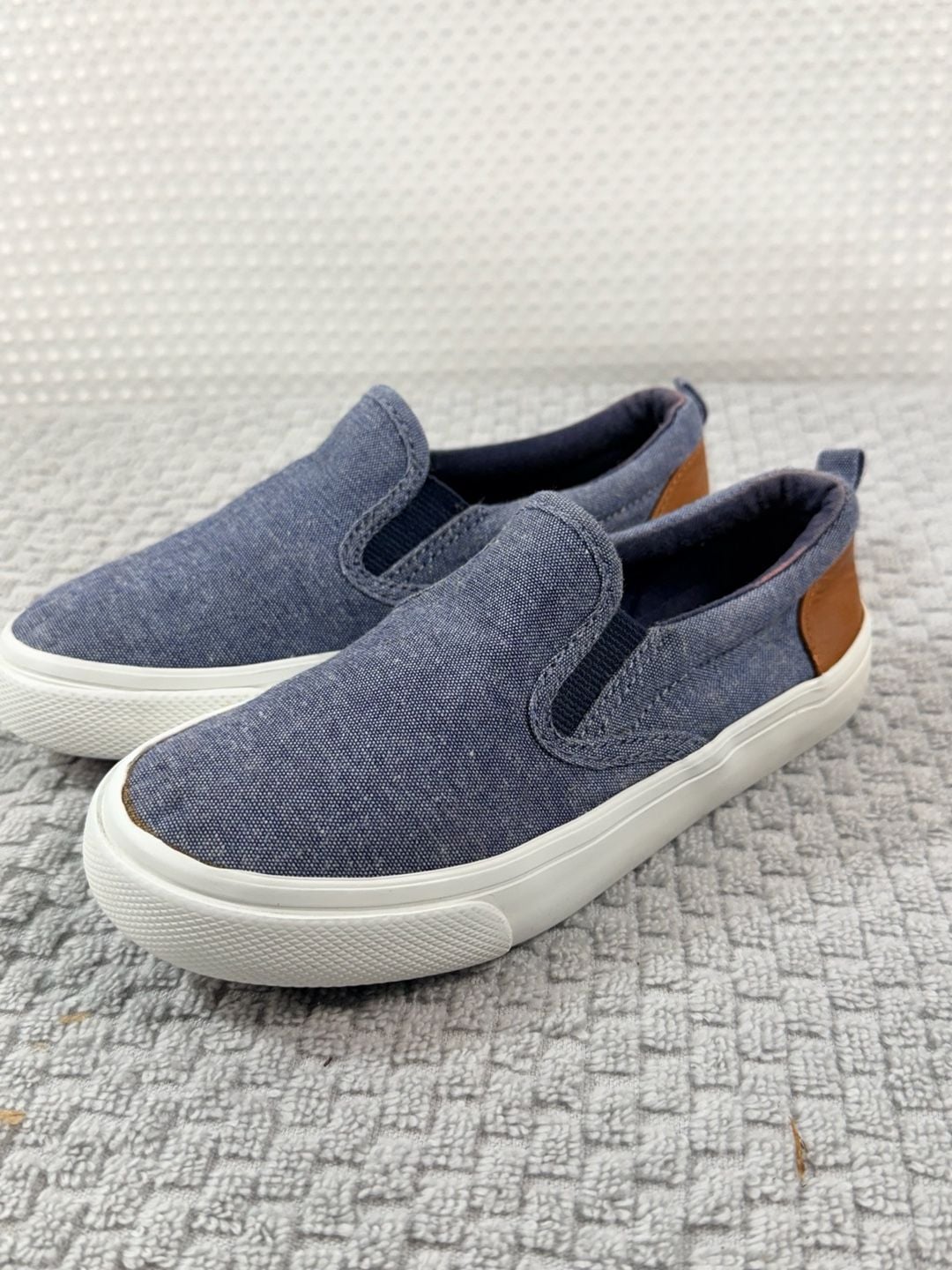 Old Navy Slip-On Sneakers Blue Canvas Casual Kids Shoes 3
