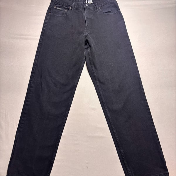 Calvin Klein Jeans Size 32 Black Denim Straight Leg Y2K Vintage