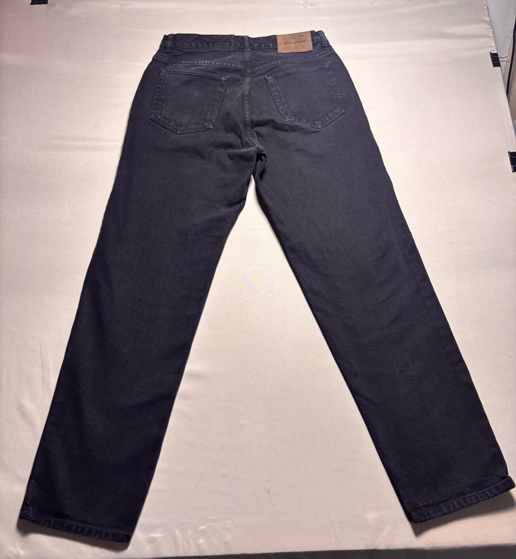 Calvin Klein Jeans Size 32 Black Denim Straight Leg Y2K Vintage 3
