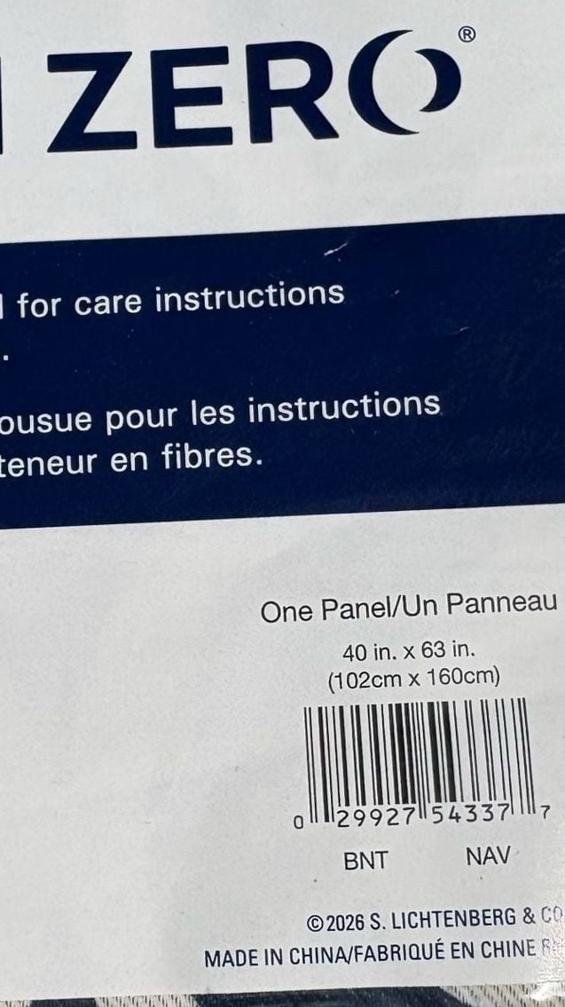 2 BNIP Sun Zero Barnett Trellis 40 in. x 63 in. Navy Blackout Curtain 2