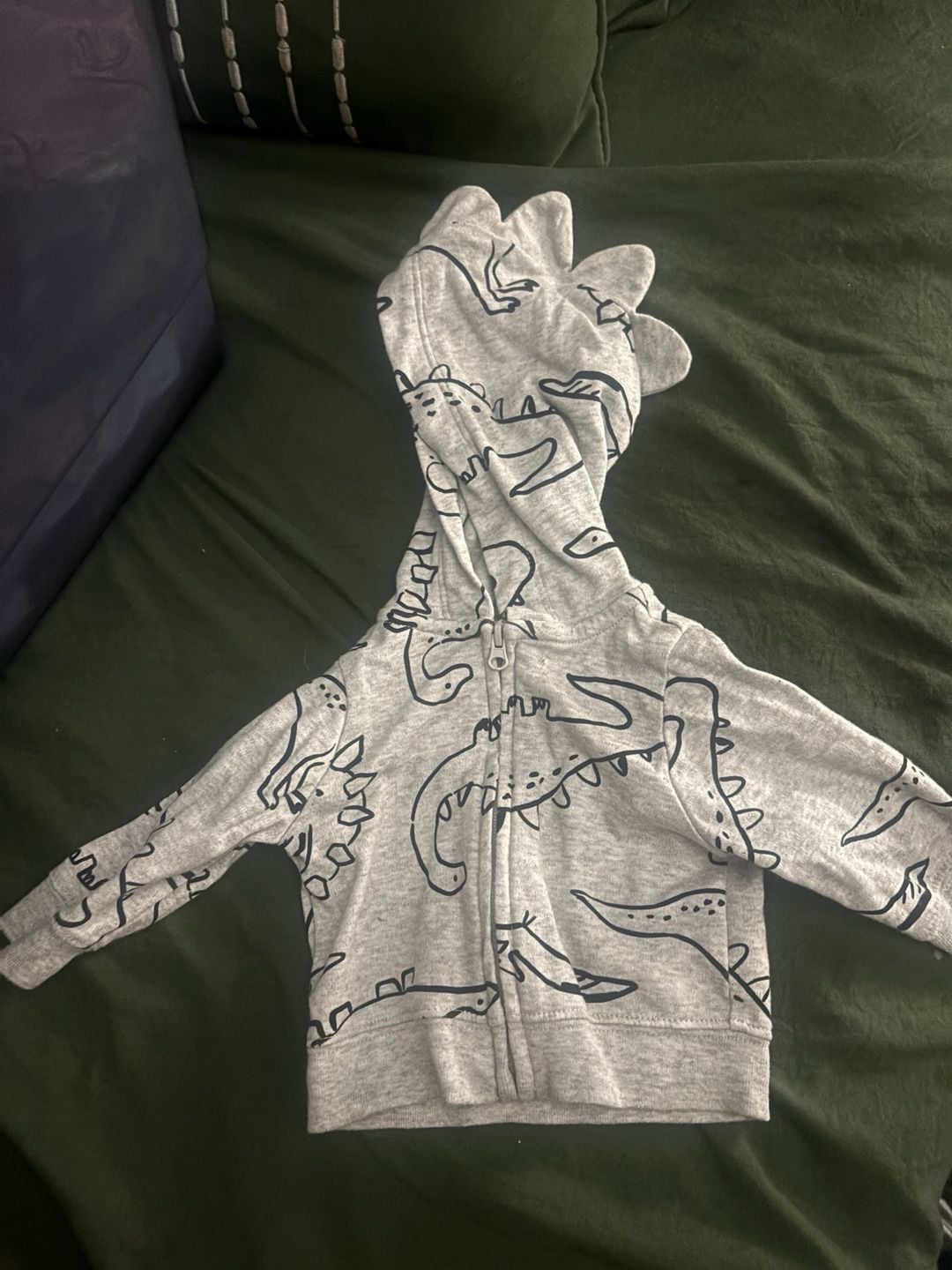 Carter's Dinosaur Zip-Up Hoodie Grey 1