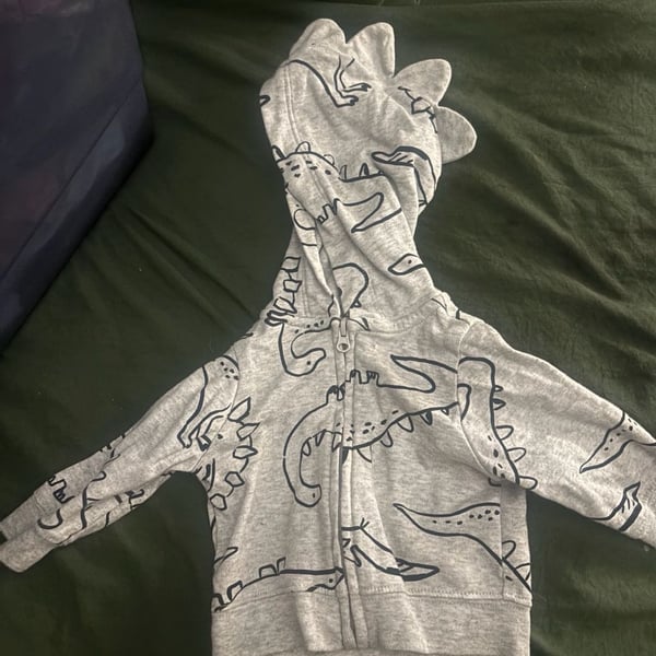 Carter's Dinosaur Zip-Up Hoodie Grey