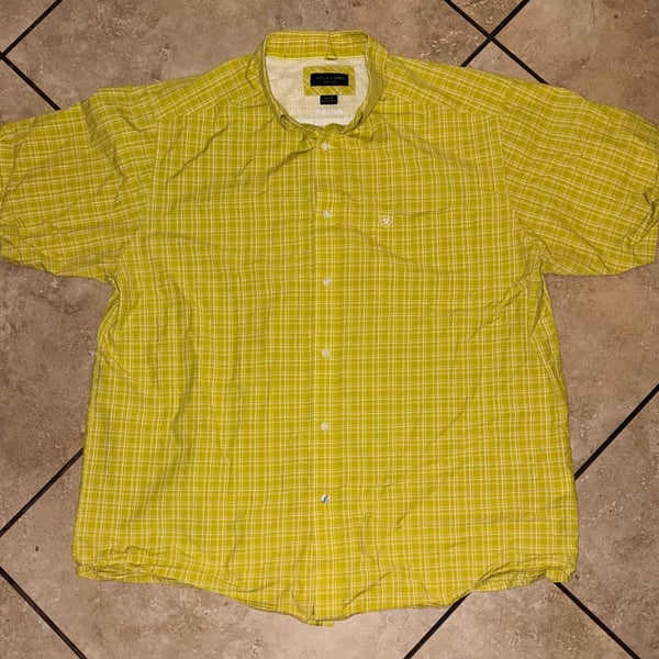 Ariat Pro Series Shirt Size Xl Yellow Plaid Short Sleeve