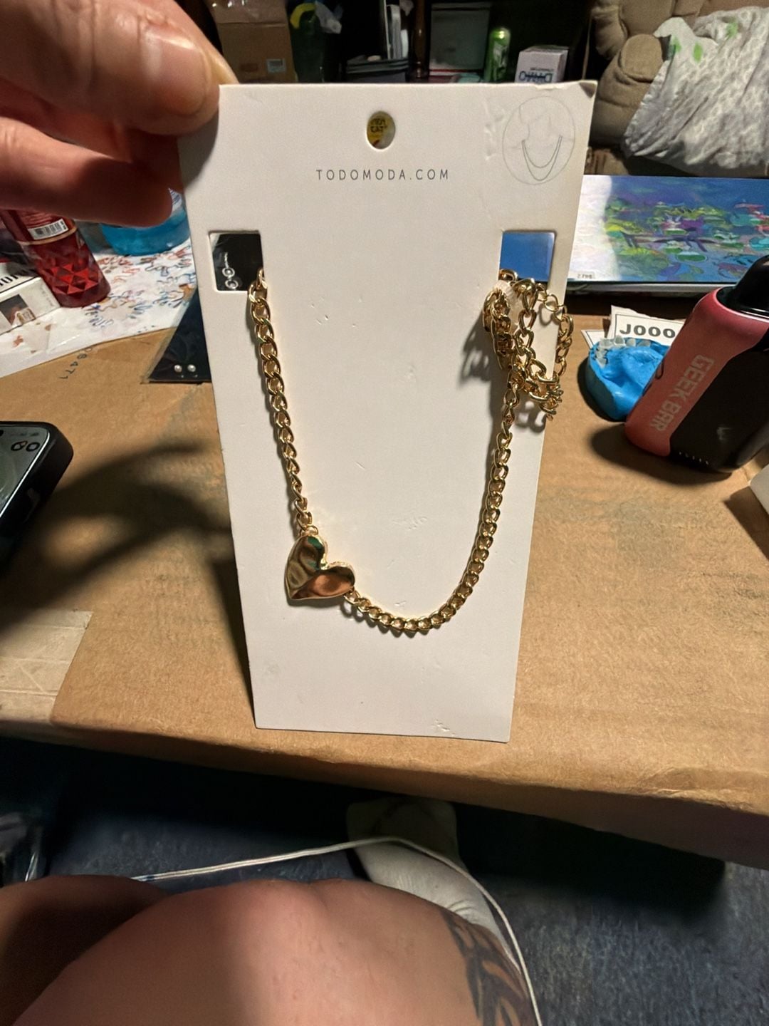 J0030 Todomoda Gold Heart Chain Necklace New 2