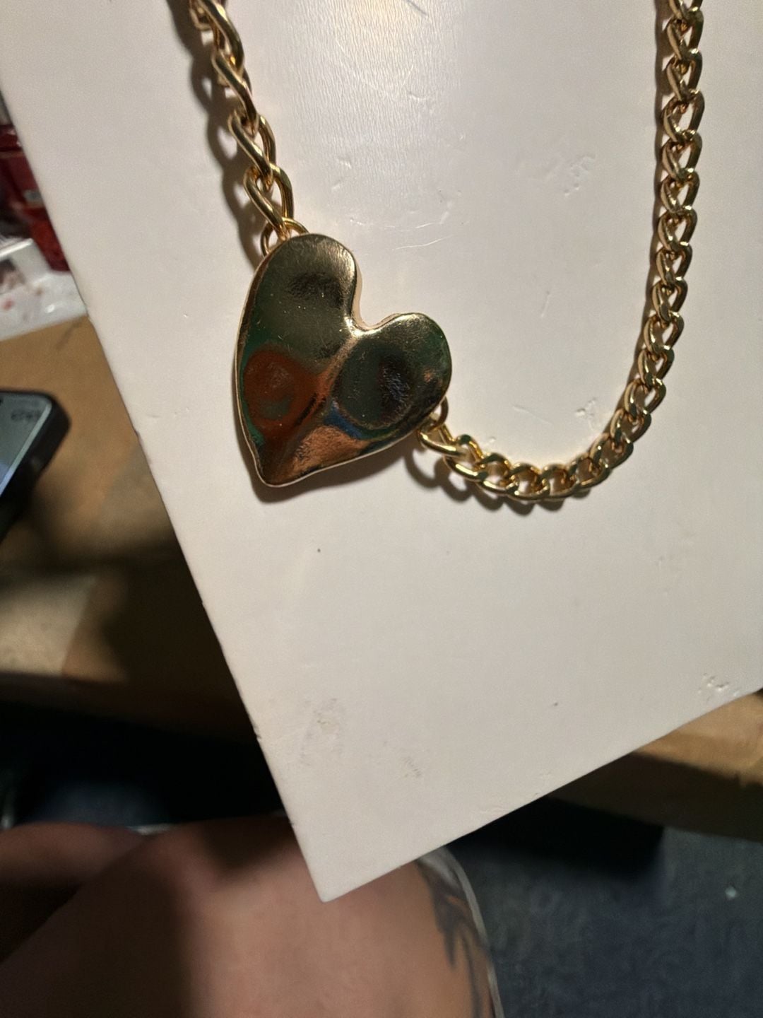J0030 Todomoda Gold Heart Chain Necklace New 3