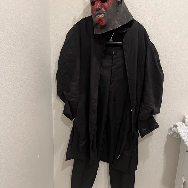 Star Wars Darth Maul Costume SizeM Black Robe Pants and Mask
