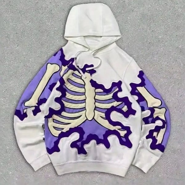 Avid Love Skeleton Hoodie White Purple