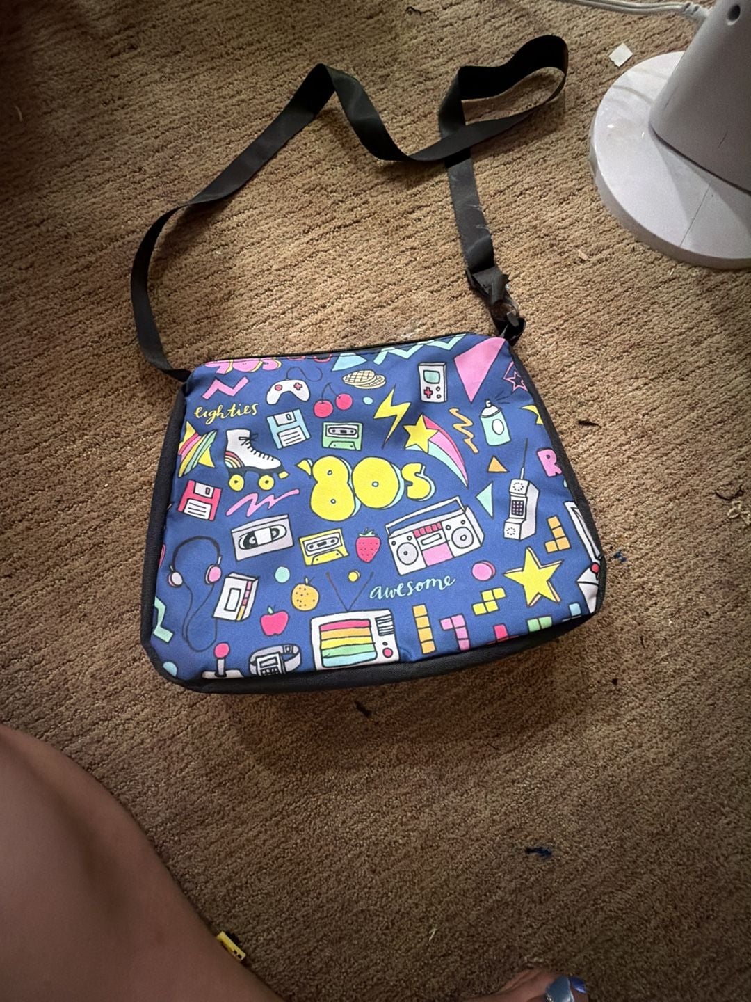 Retro 80s Pattern Crossbody Shoulder Bag Multi 2