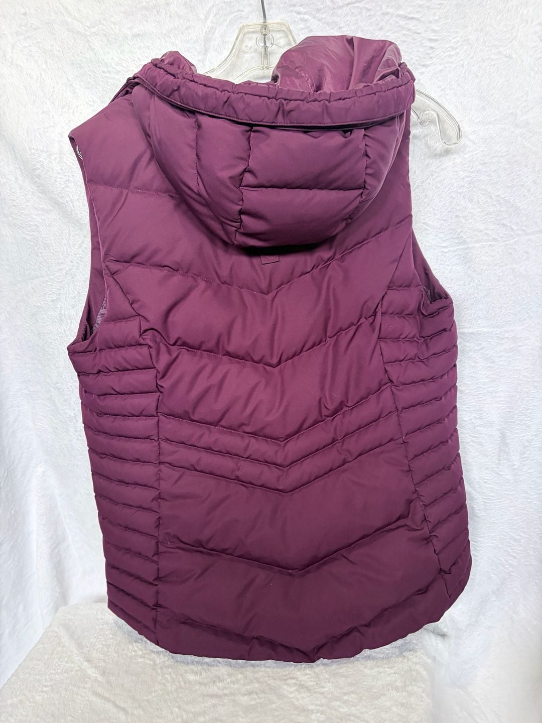 Alpine Design Puffer Vest Size S Plum Hooded Quilted Full Zip 4